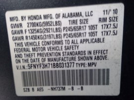 2001 HONDA PILOT, GRAY, EX-L, 3.5L, AT,  A24046
